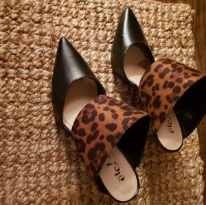 Faux Leather & Leopard Heels